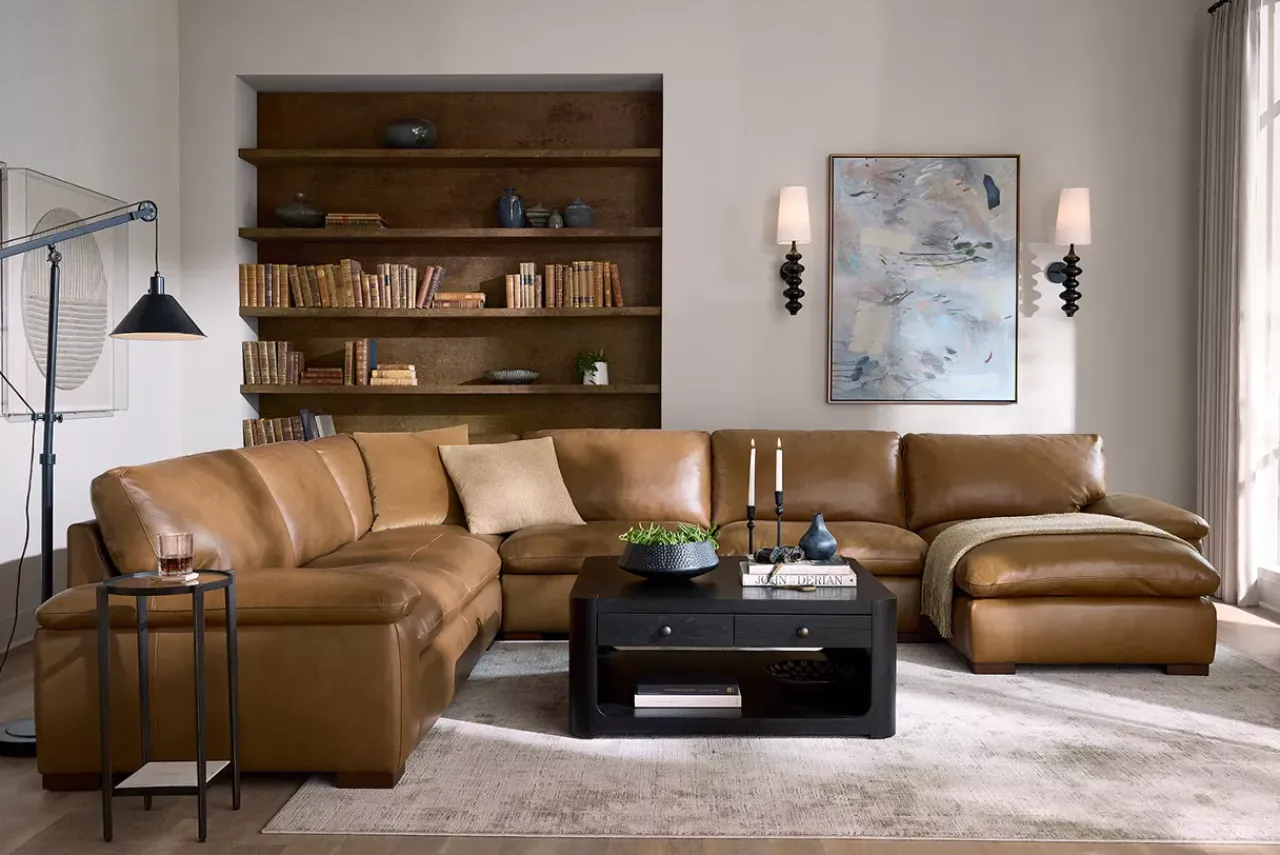 Havertys Kasten Coffee Table Ebony Whiskey New