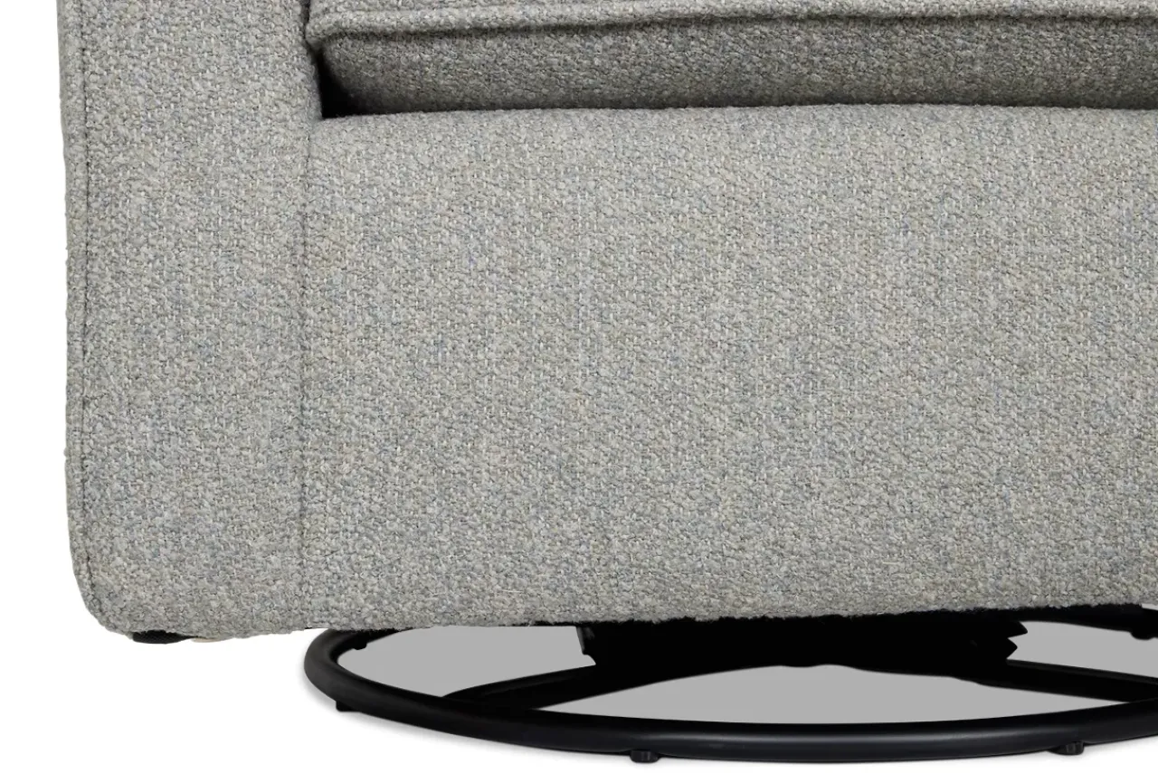 Havertys Keaton Swivel Glider Curly Q Sky Best