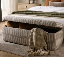 Havertys Kelly Storage Bench Chandler Parchment Clearance