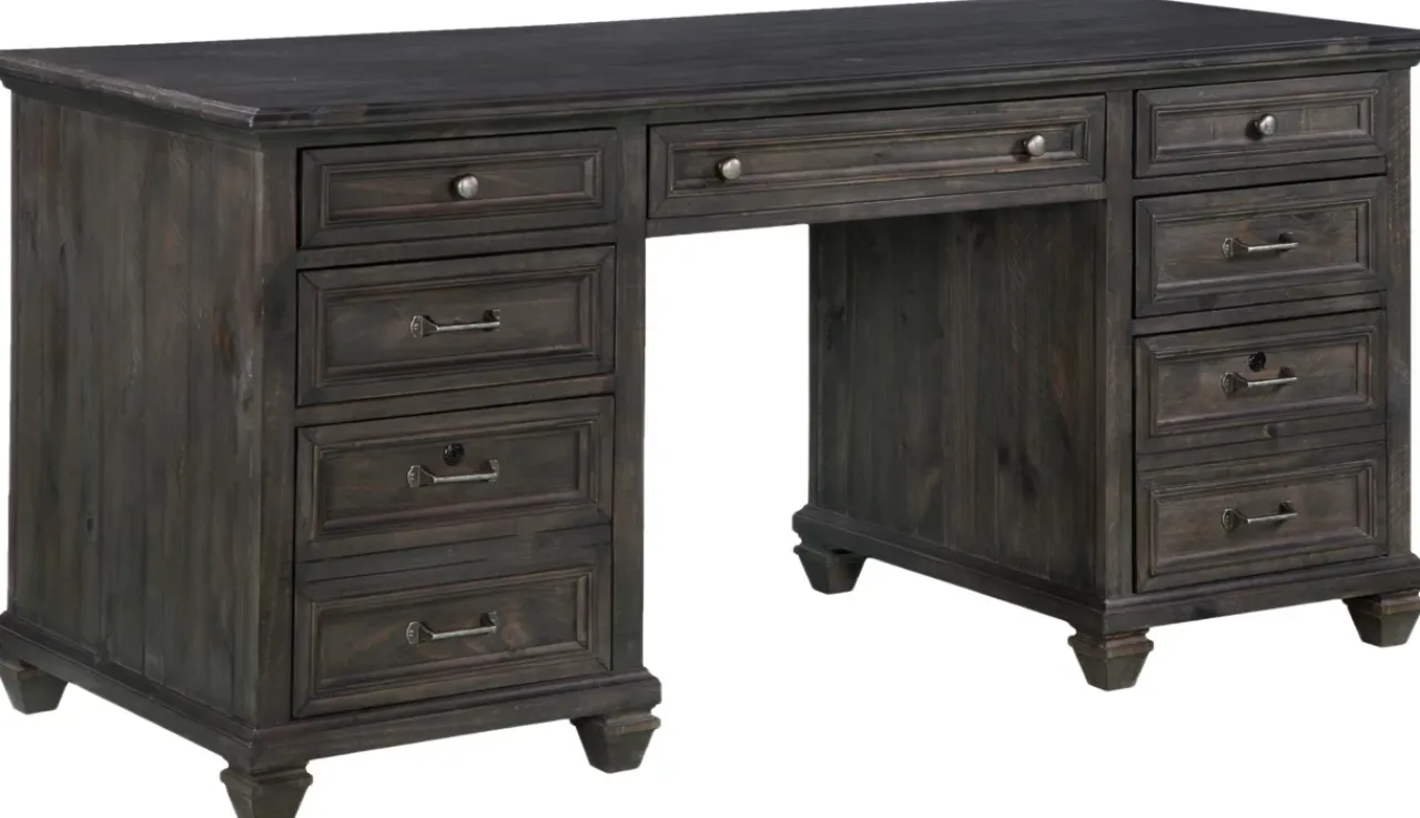 Havertys Kendall Executive Desk Weathered Charcoal