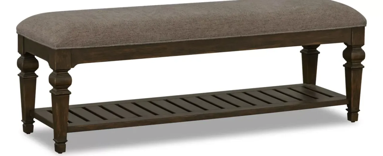 Havertys Laurel Canyon Bench Saddle Brown Best