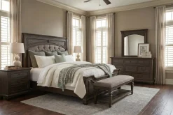 Havertys Laurel Canyon Bench Saddle Brown Best