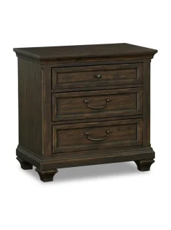 Havertys Laurel Canyon 3 Drawer Nightstand Saddle Brown New