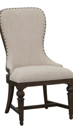 Havertys Laurel Canyon Upholstered Dining Chair Saddle Brown New