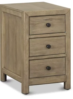 Havertys Lawrence Chairside Table Buff Hot