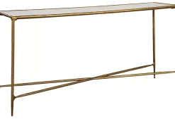 Havertys Louise Sofa Table Antique Brass