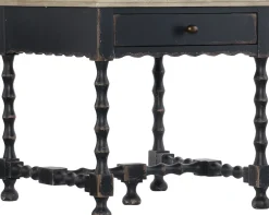 Havertys Lucy End Table Distressed Black-Taupe Clearance