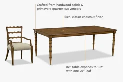 Havertys Madeline Dining Table Chestnut Best