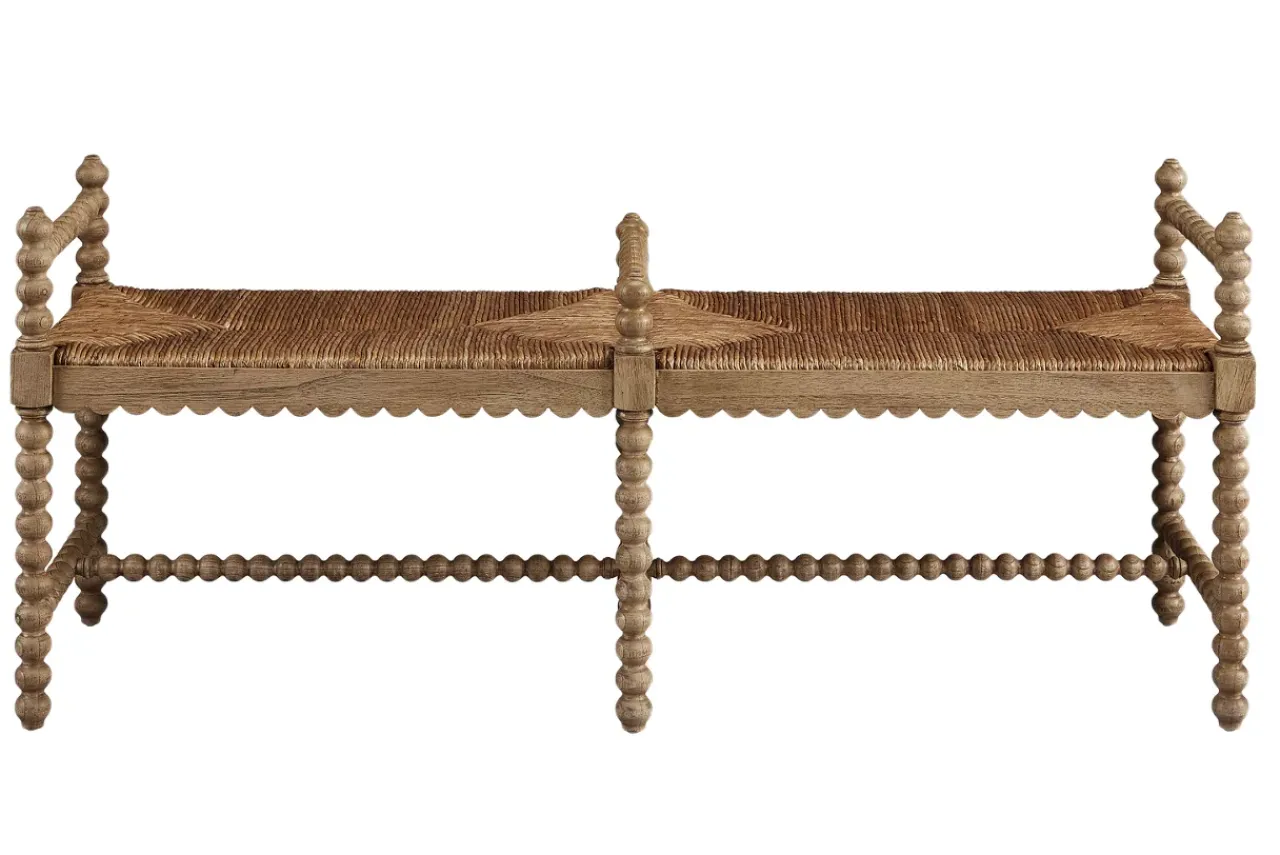 Havertys Magnolia Bench Weathered Oak Discount