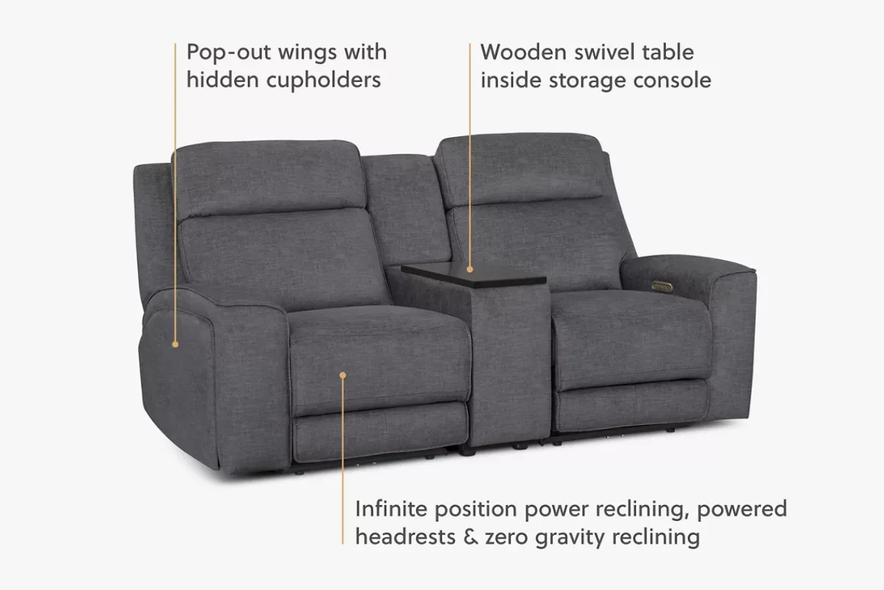 Havertys Micah Power Loveseat with Console Online