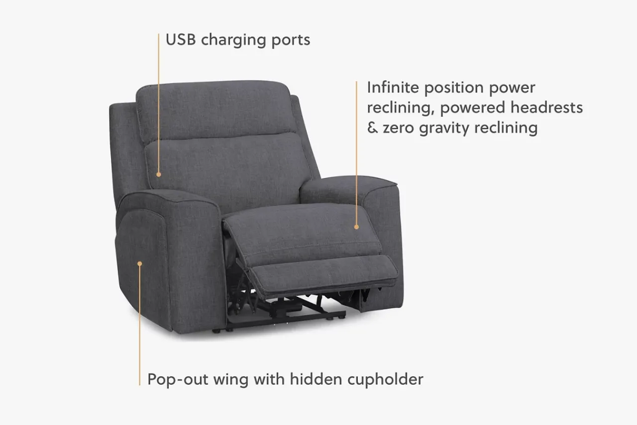 Havertys Micah Power Recliner New