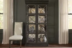 Havertys Miller Park Display Cabinet Antique Brown Clearance