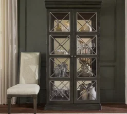 Havertys Miller Park Display Cabinet Antique Brown Clearance