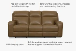 Havertys Milton Power Sofa Saddle Online