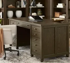 Havertys Montgomery Executive Desk Dark Brown Clearance