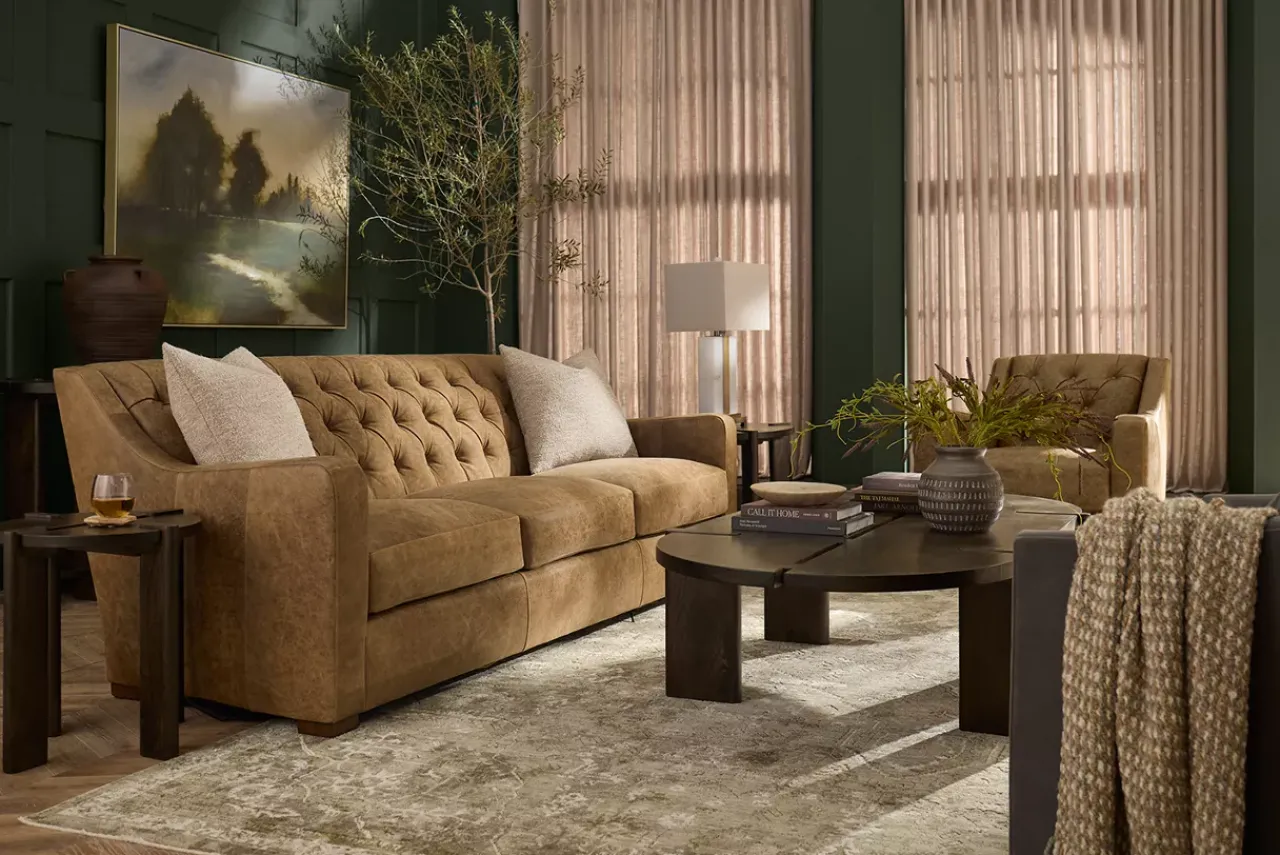 Havertys Morris Coffee Table Dark Umber Outlet