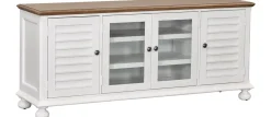 Havertys Nantucket Entertainment Console Brown and White Online