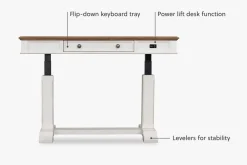 Havertys Nantucket Lift Desk Brown and White Outlet