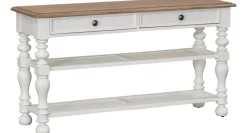 Havertys Nantucket Sofa Table Brown and White Clearance