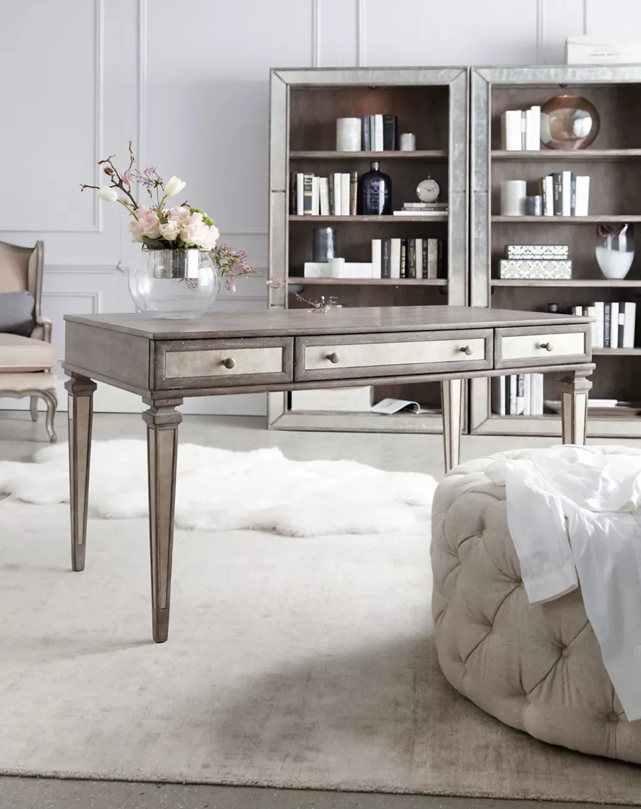 Havertys Noelle Desk Grey