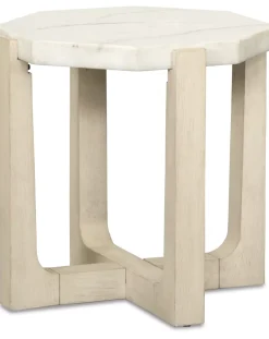Havertys Olympia End Table Beige and White Sale