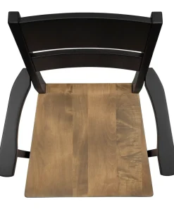 Havertys Parker Armchair Maple Leather-Onyx Sale