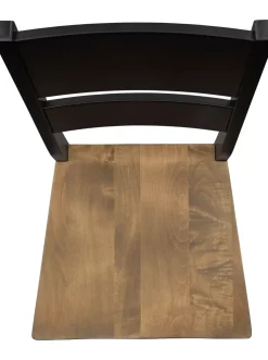 Havertys Parker Barstool Maple Leather-Onyx New