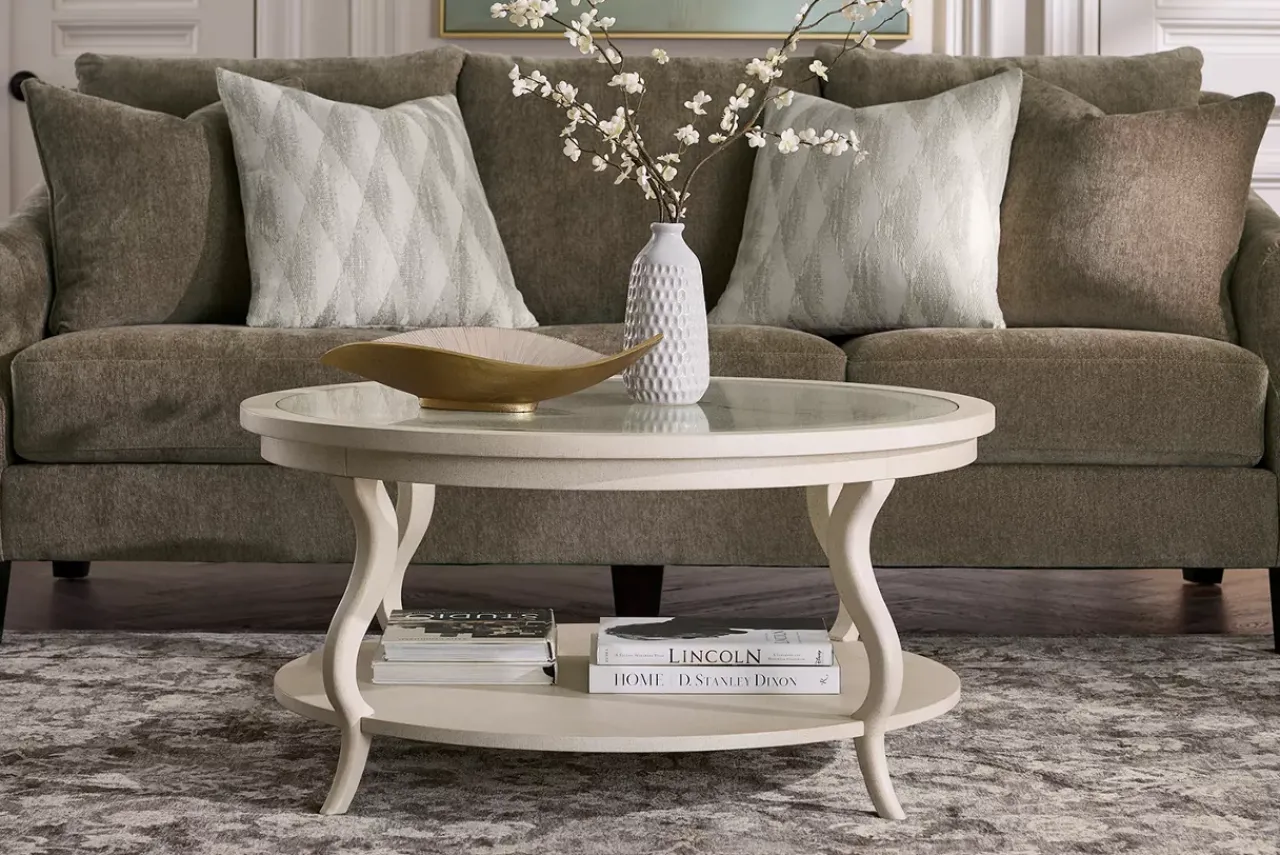 Havertys Penelope Coffee Table Linen New