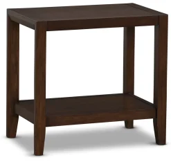 Havertys Quentin Chairside Table Classic Walnut Outlet