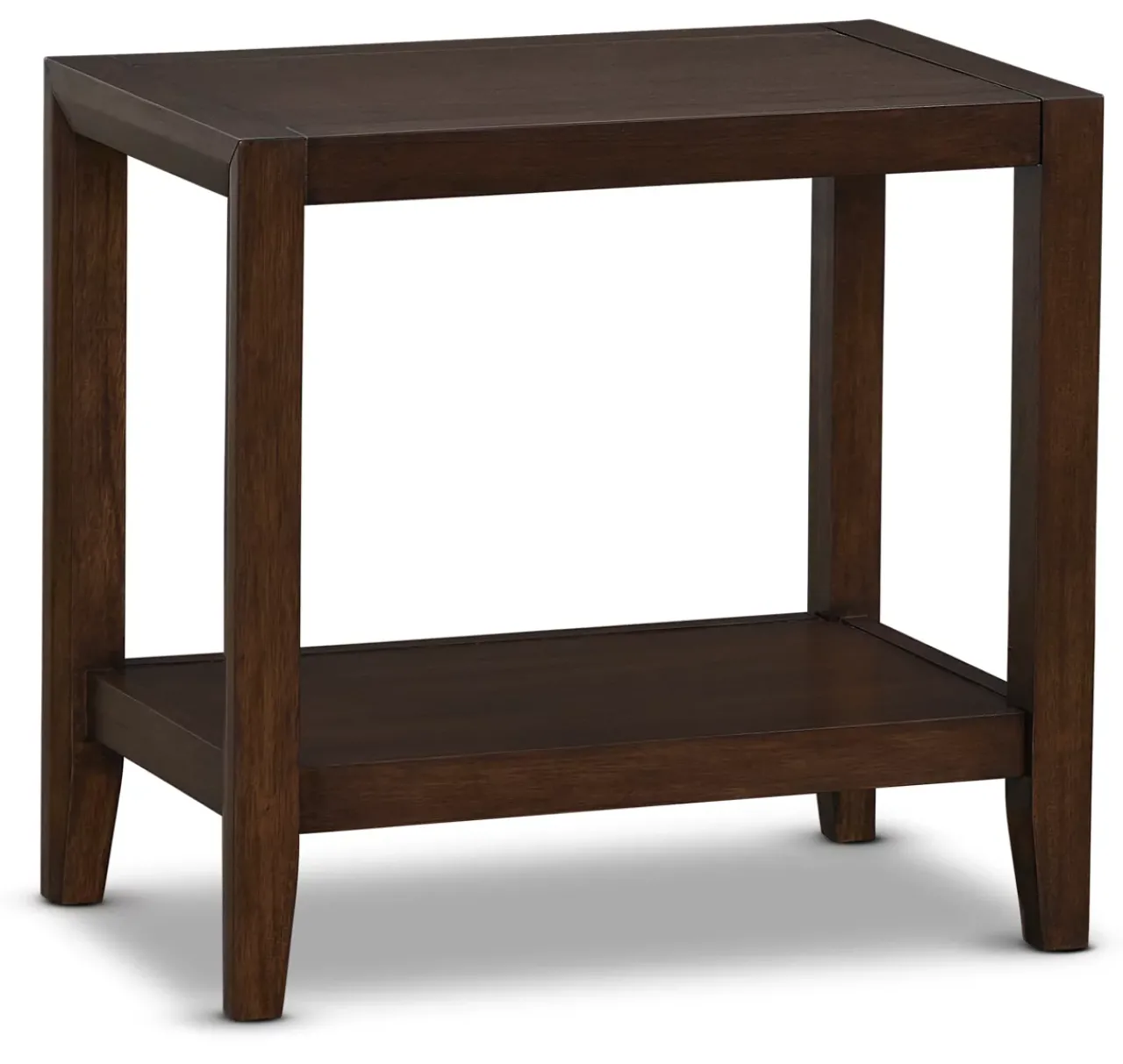 Havertys Quentin Chairside Table Classic Walnut Outlet