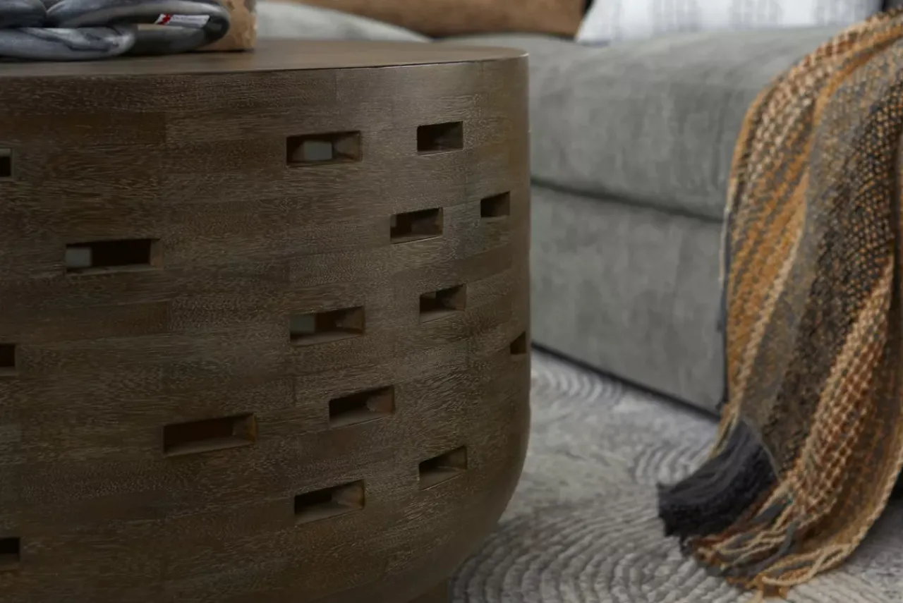 Havertys Roscoe Coffee Table Weathered Grey Outlet
