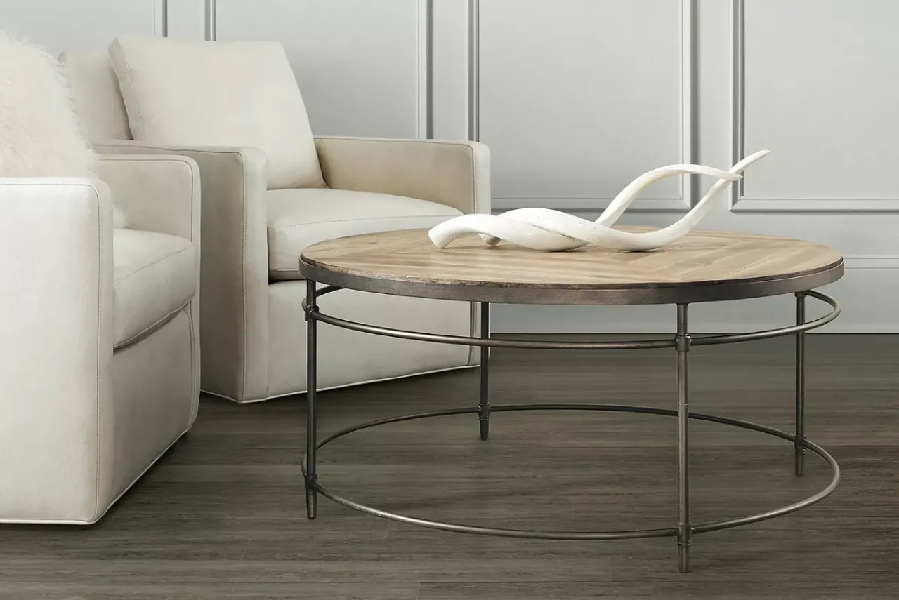 Havertys Rosemary Round Coffee Table Light Wood Outlet