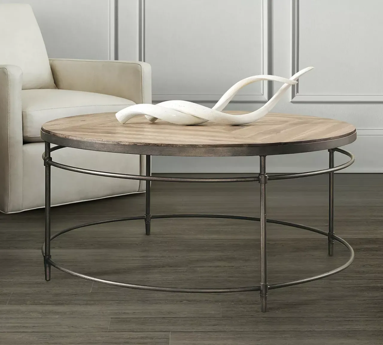 Havertys Rosemary Round Coffee Table Light Wood Outlet