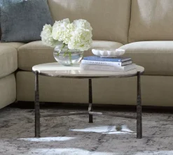 Havertys Vaughn Marble Top Coffee Table Antique Brass Outlet