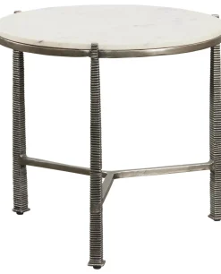 Havertys Vaughn Marble Top End Table Antique Brass Online