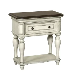 Havertys Veranda Leg Nightstand Antique Cream New