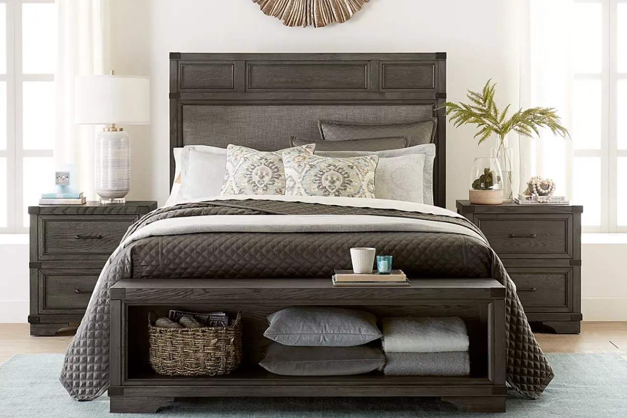 Havertys Vickery Creek Upholstered Bed Clearance