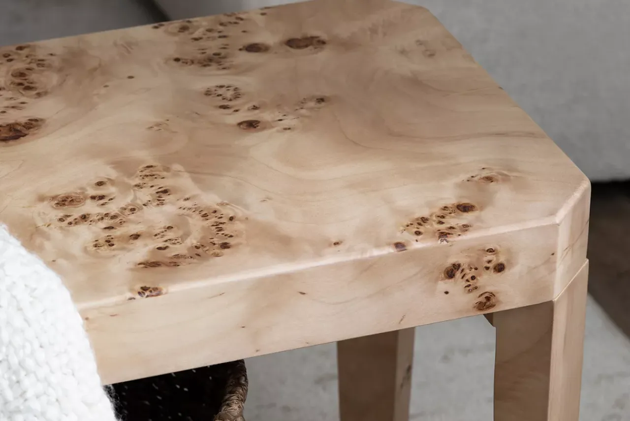 Havertys Vincent Burl Wood Bench Sale