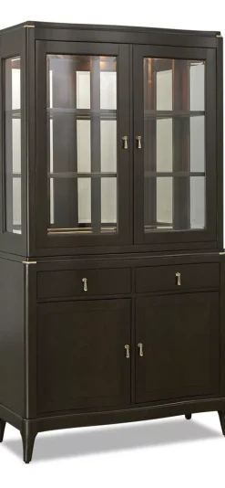 Havertys Waterford Display Cabinet Espresso Hot