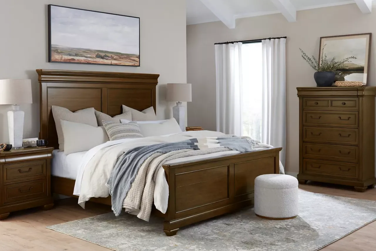 Havertys Westhaven Nightstand Dark Chestnut Outlet